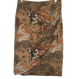 Cynthia Rowley Marble Print Surplice Pencil Skirt